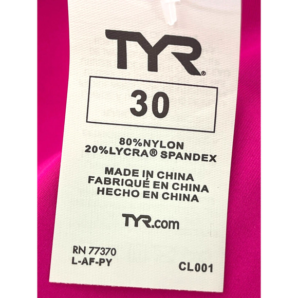TYR HydraSpan Double Binding Reversible DiamondFit 1pc Swimsuit Grey Pink Sz 30 - Picture 8 of 11